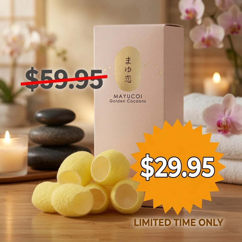 Mayucoi Golden Cocoons – Natural Silk Facial Exfoliator (Box of 8)