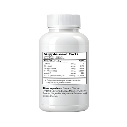 Supplement bottle with label for Ignite