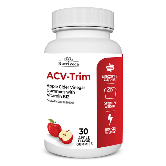 NutriVeda ACV-Trim Gummies : Apple cider vinegar gummies with vitamin B12