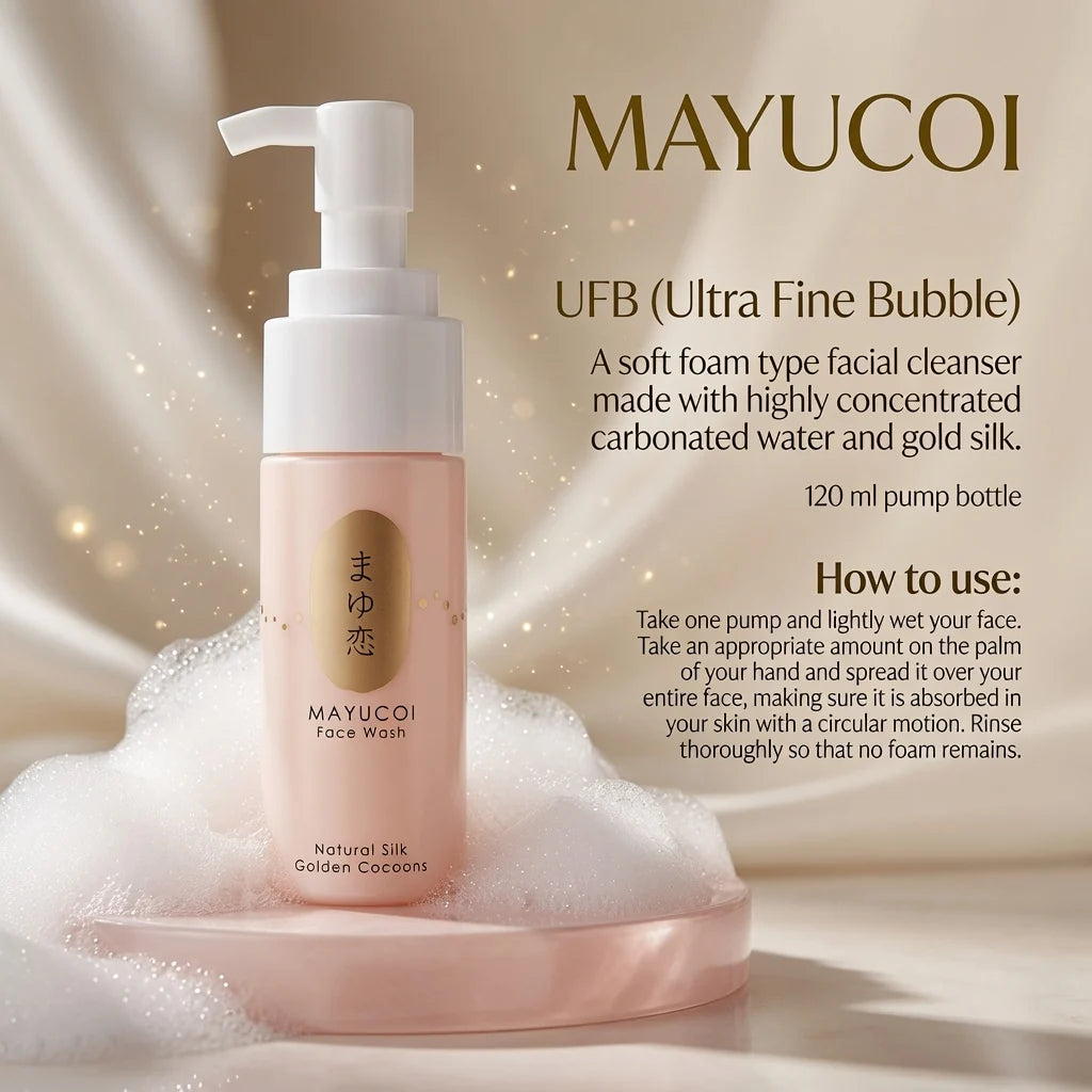 Mayucoi Face Wash – Carbonated Golden Silk Foam Cleanser 120 mL
