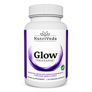 NutriVeda Glow Capsules: Premium Hair, Skin, and Nail Vitamins for Women and Men | Enhanced Beauty & Wellness Support Natural Beauty Supplements | 60 Capsules