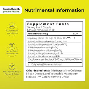 supplement facts for Probiotics