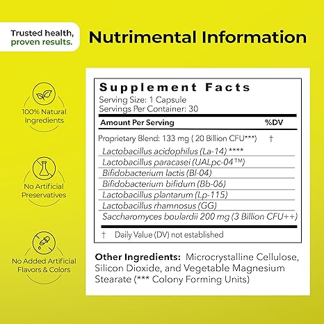 supplement facts for Probiotics